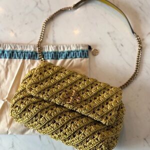 Tory Burch Yellow Crochet Shoulder Bag